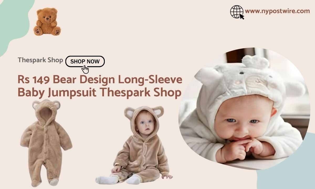 rs 149 bear design long-sleeve baby jumpsuit thespark shop